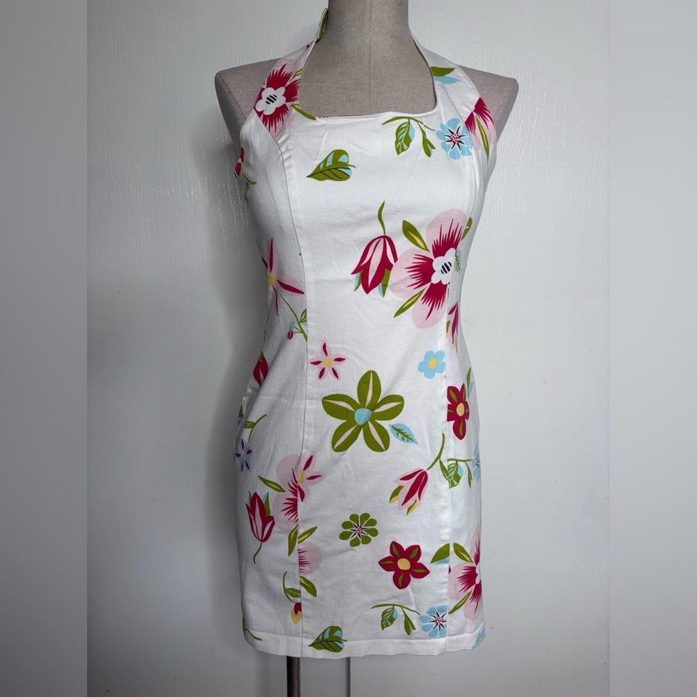 XOXO Floral Halter Bodycon Mini Dress Size 7 Y2K